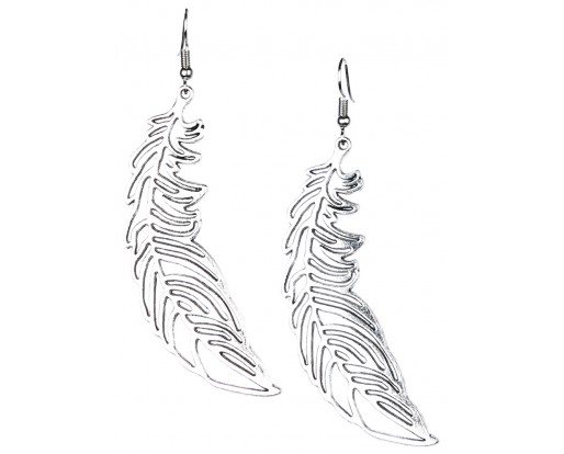 Leaf - Silver Oxidized Earrings Jhumka Jhumki Bali Imitation Indian Bollywood Ethnic Wedding Jewelry H7